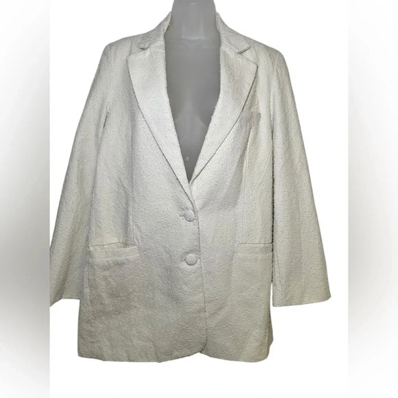 Because Of Alice BOA Cream Textured Blazer Size M - Picture 2 of 8